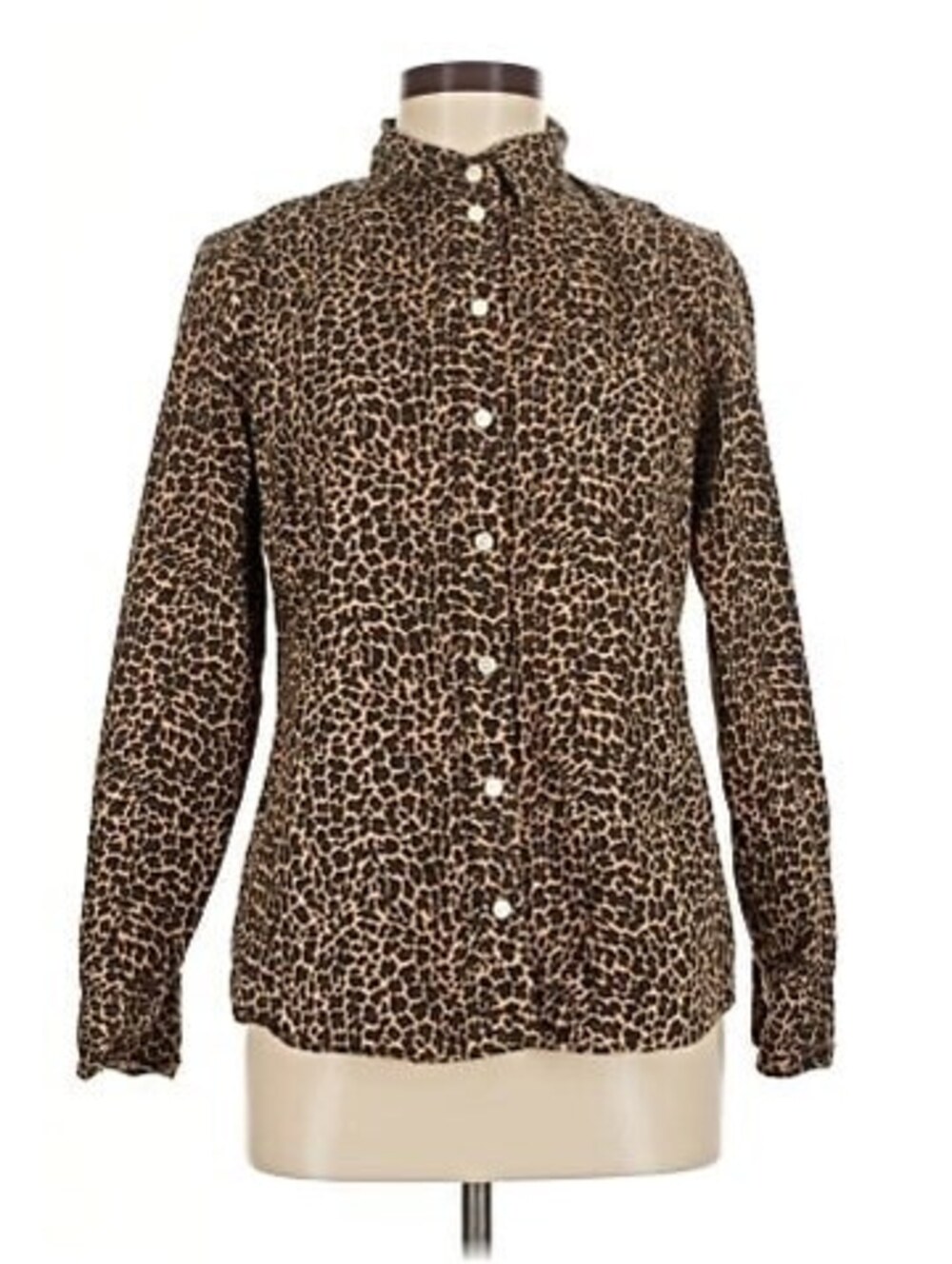 J.Crew Women's Leopard Print Button-Up Shirt Size Small